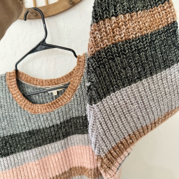 C&C California Crew Neck Sweater Womens Marl Striped Canyon 2X - Picture 4 of 7